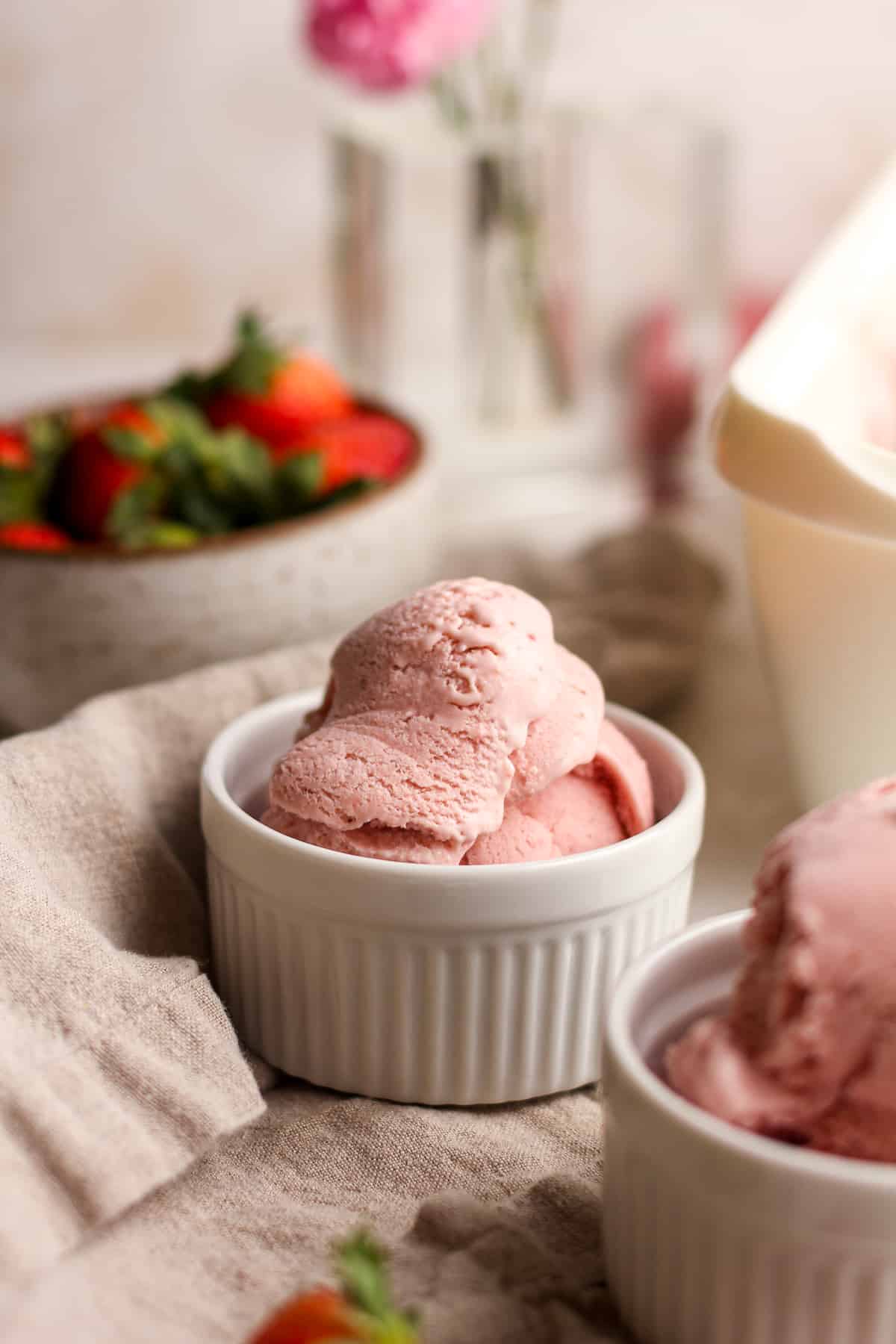 Simple Strawberry Ice Cream Recipe (No Eggs) with KitchenAid
