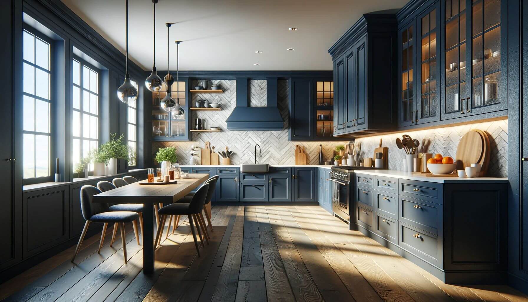 Transform Your Kitchen with Dark Blue Cabinets: Elegant & Timeless Designs