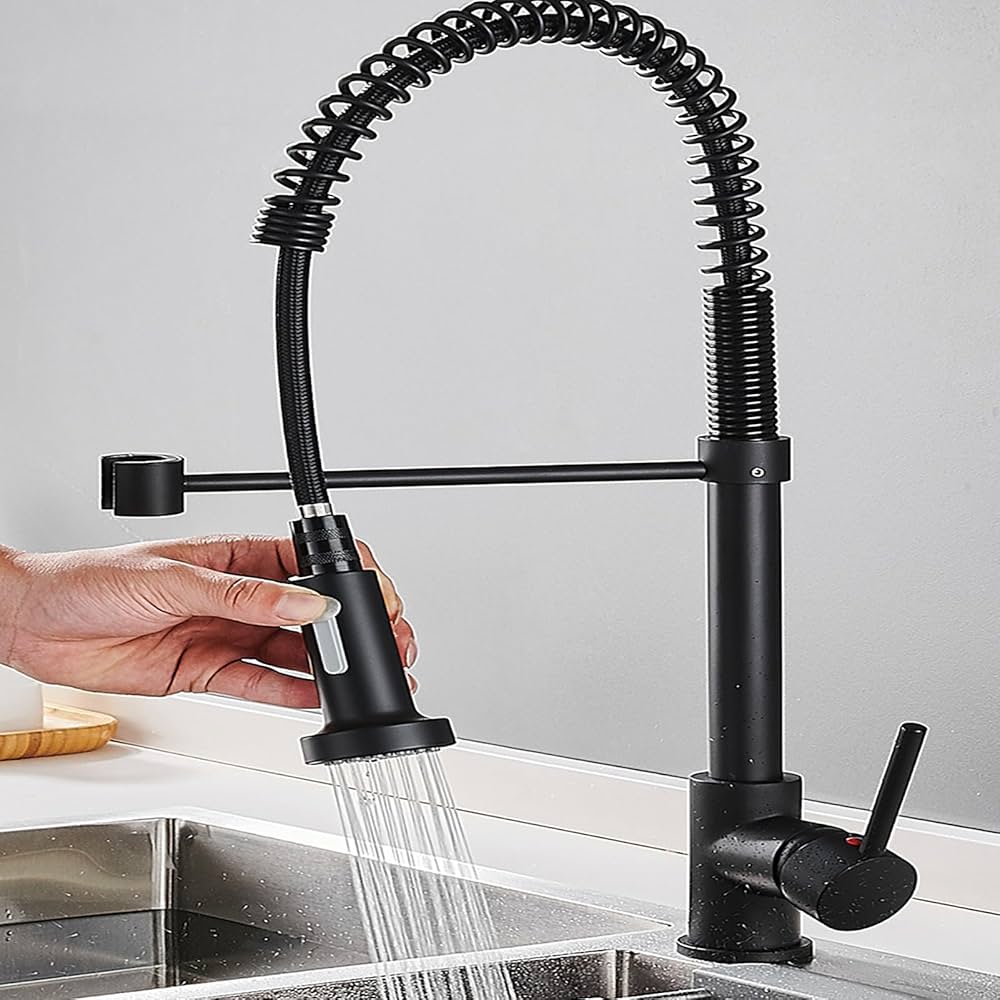Affordable Spring Kitchen Faucets with Pull Down Sprayer for Easy Cleaning