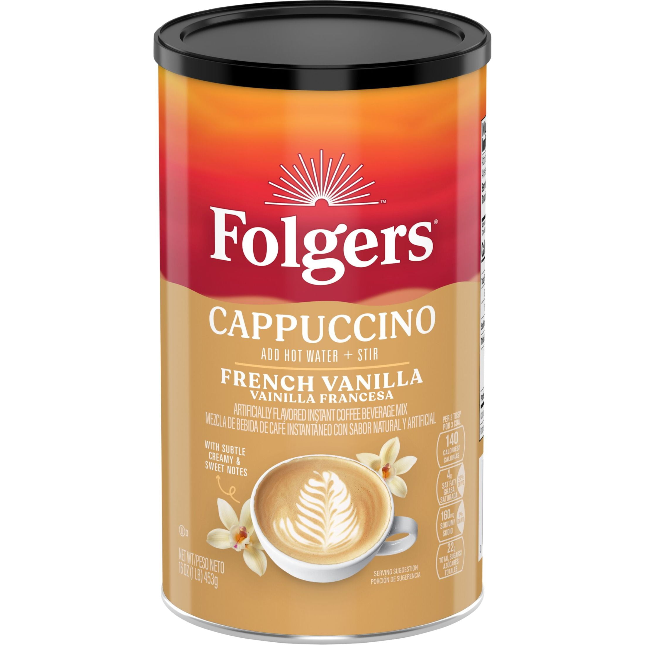 Creamy French Vanilla Cappuccino: Folgers Instant Coffee Mix