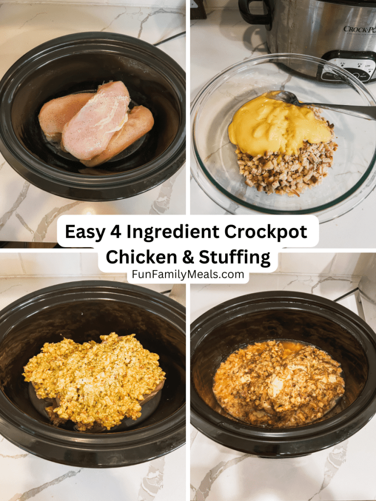 Easy 4-Ingredient Crockpot Chicken Stuffing