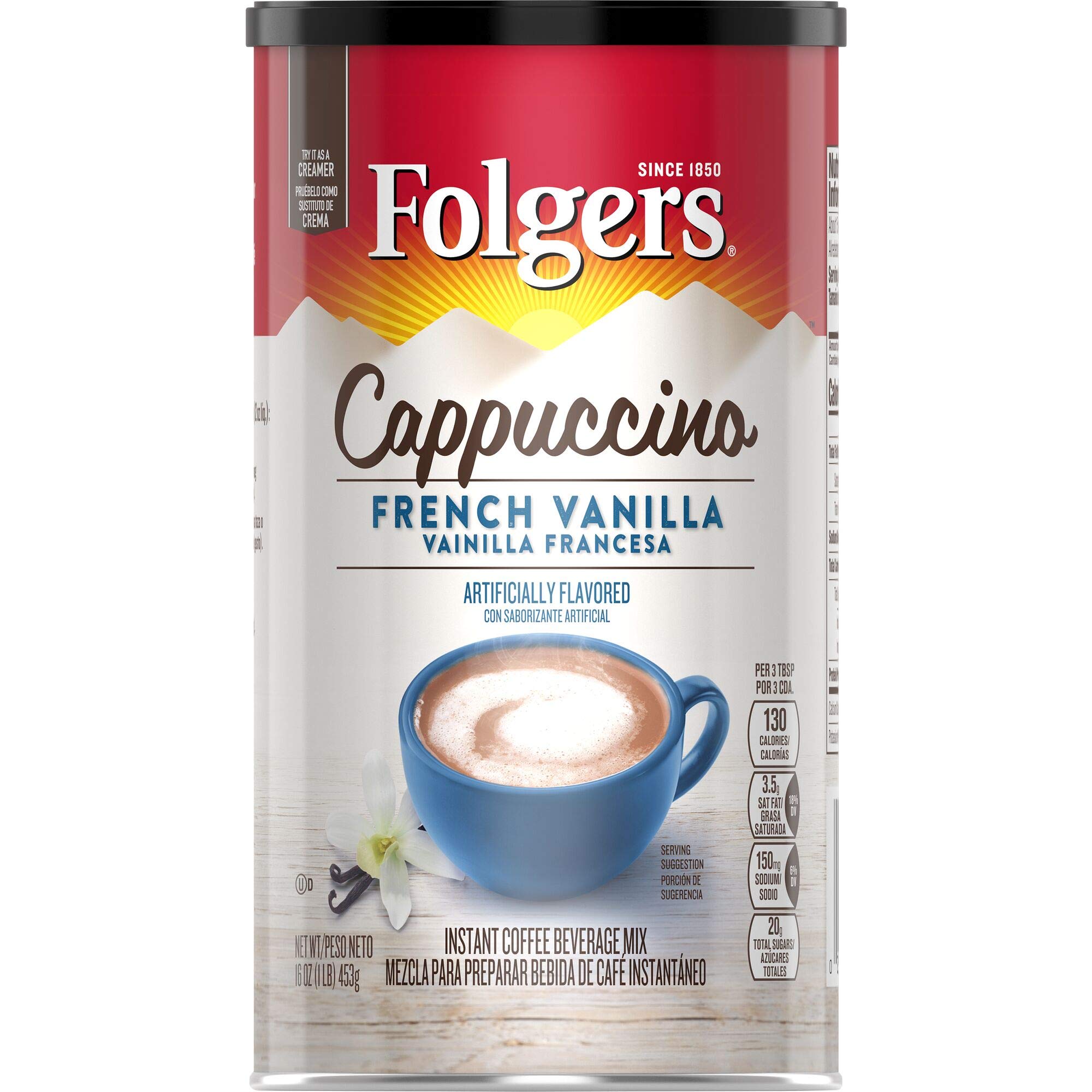 Creamy French Vanilla Cappuccino: Folgers Instant Coffee Mix