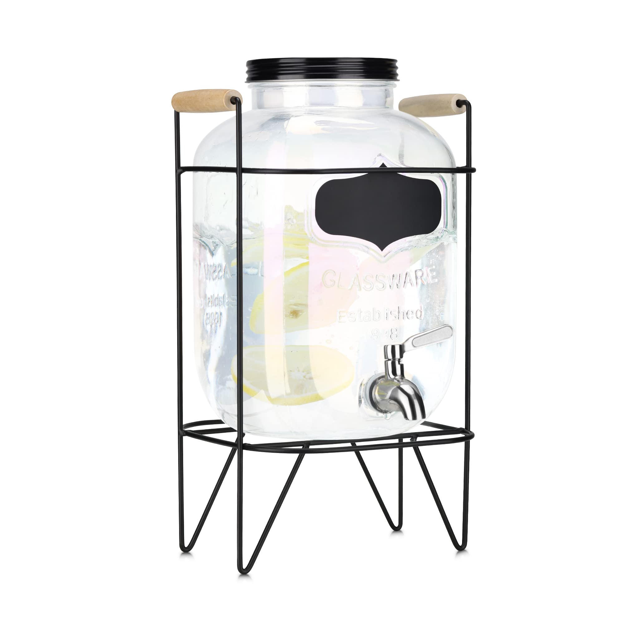 Durable 5 Gallon Beverage Dispenser with Spigot and Stand for Easy Serving