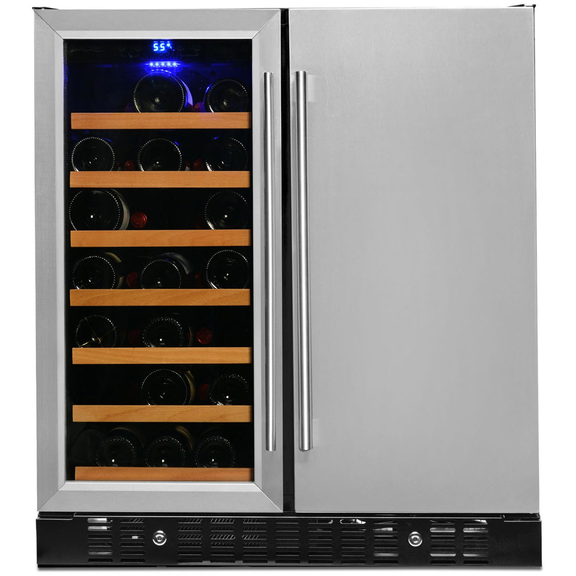 Stainless Steel Wine and Beverage Cooler Refrigerator: Perfect for Storing Bottles & Cans