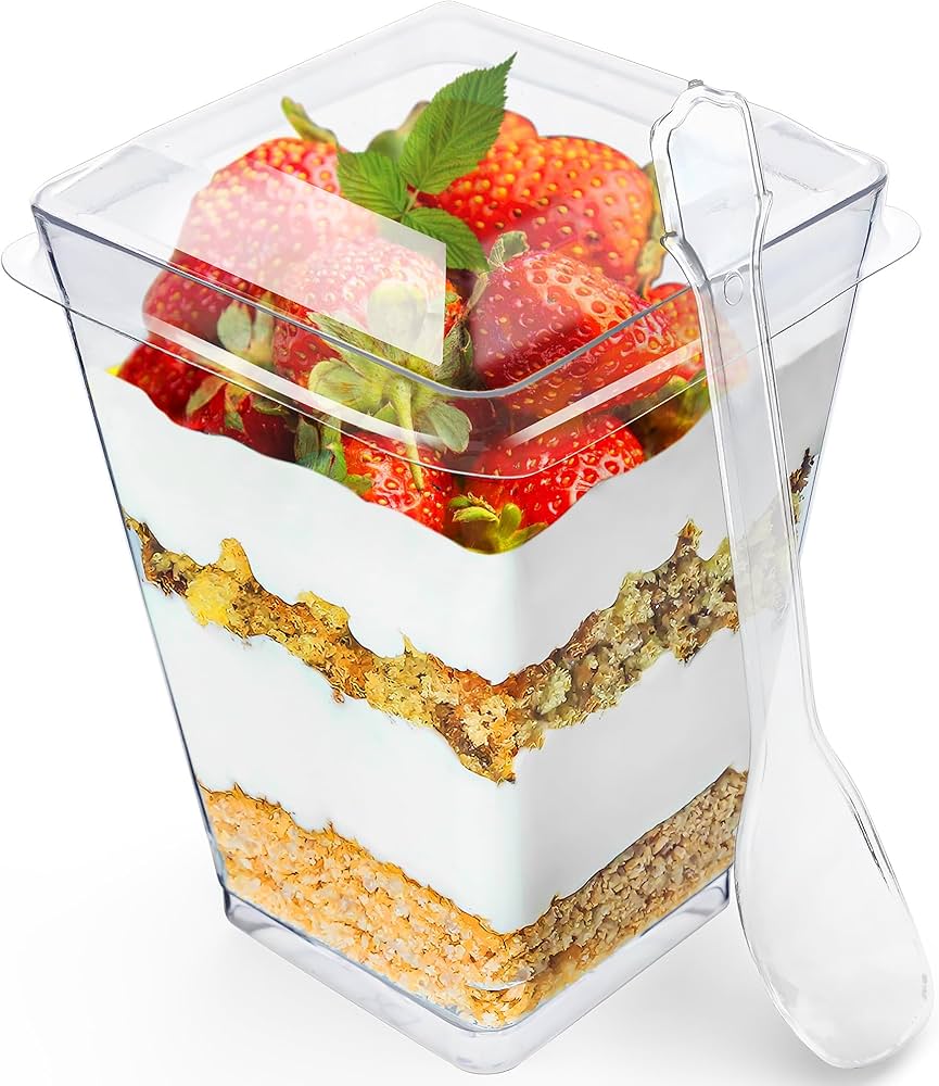 Shop Affordable Dessert Cups with Lids – Clear & Durable Options
