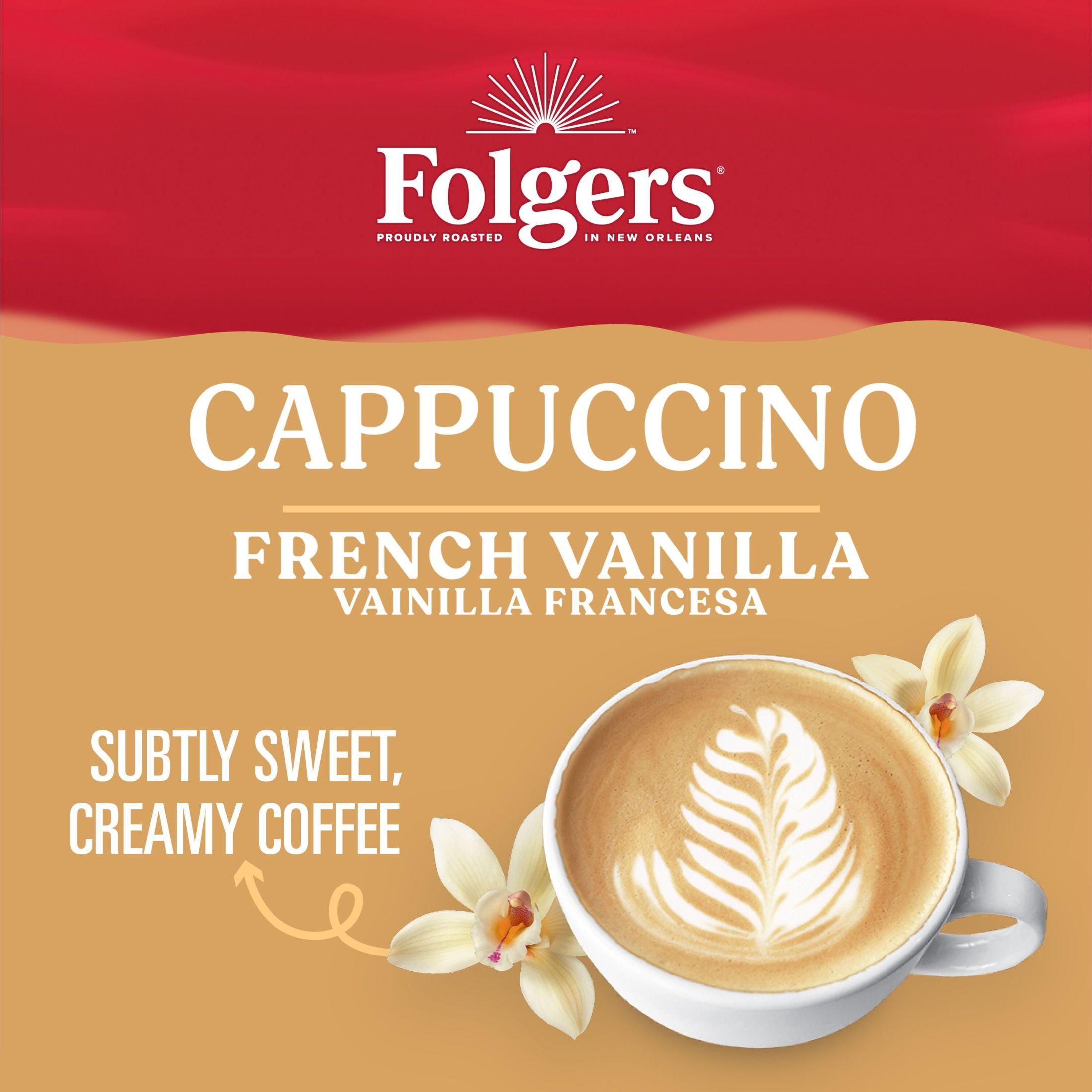 Creamy French Vanilla Cappuccino: Folgers Instant Coffee Mix
