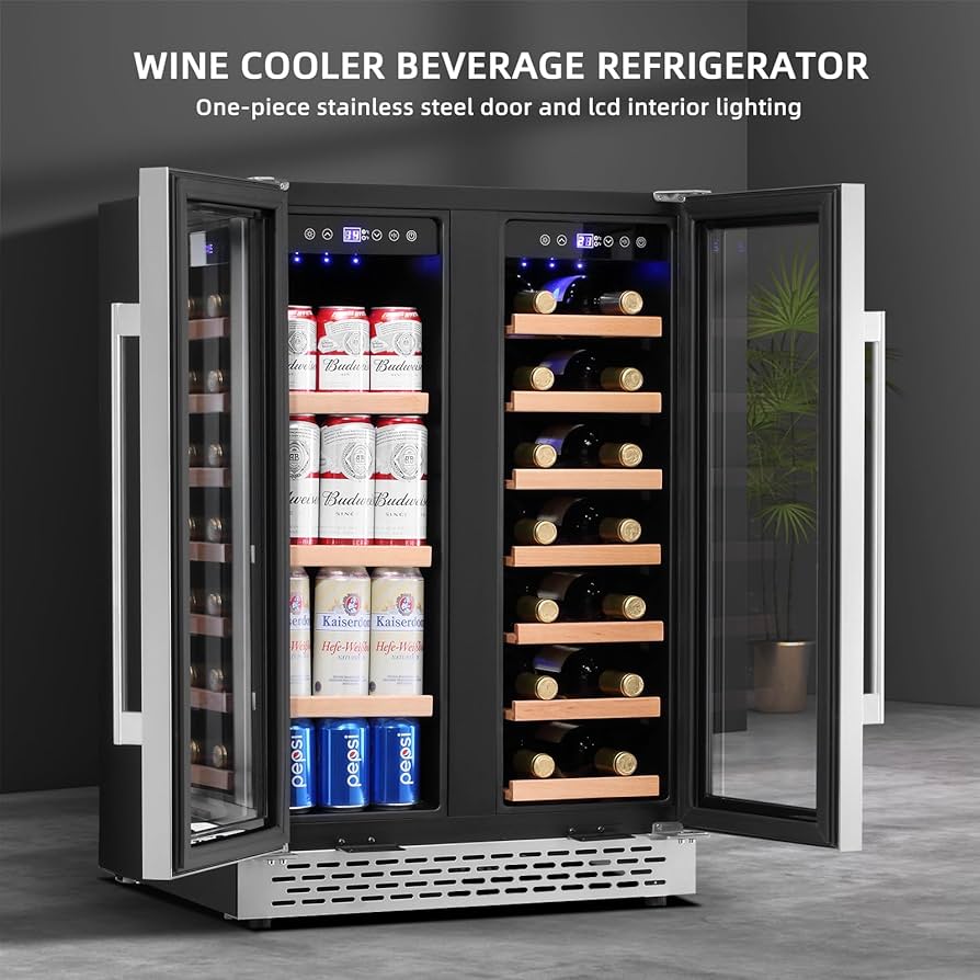 Stainless Steel Wine and Beverage Cooler Refrigerator: Perfect for Storing Bottles & Cans