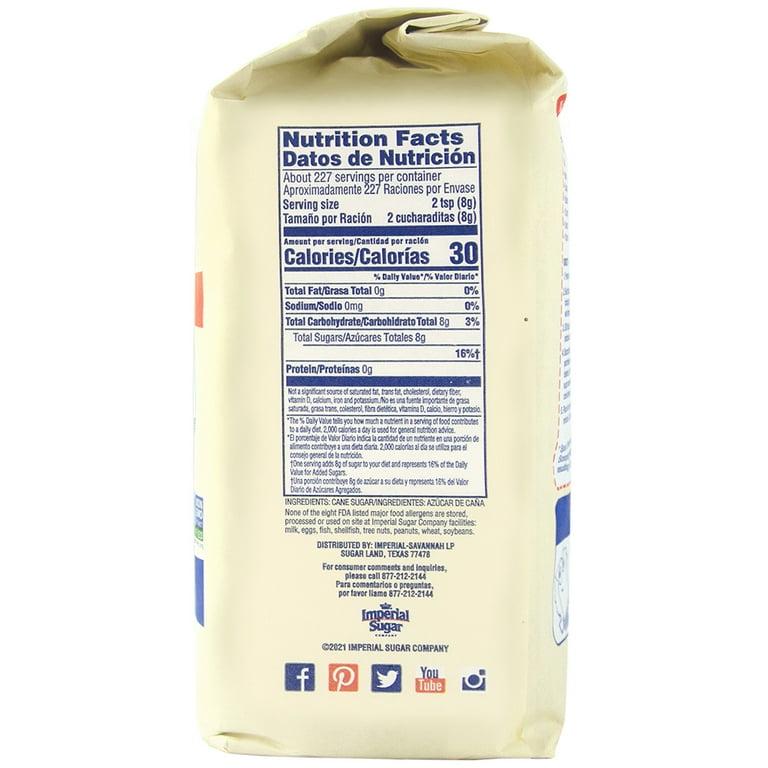 Sweet and Simple: Imperial Sugar 4 Pound Bag Ingredients Listed