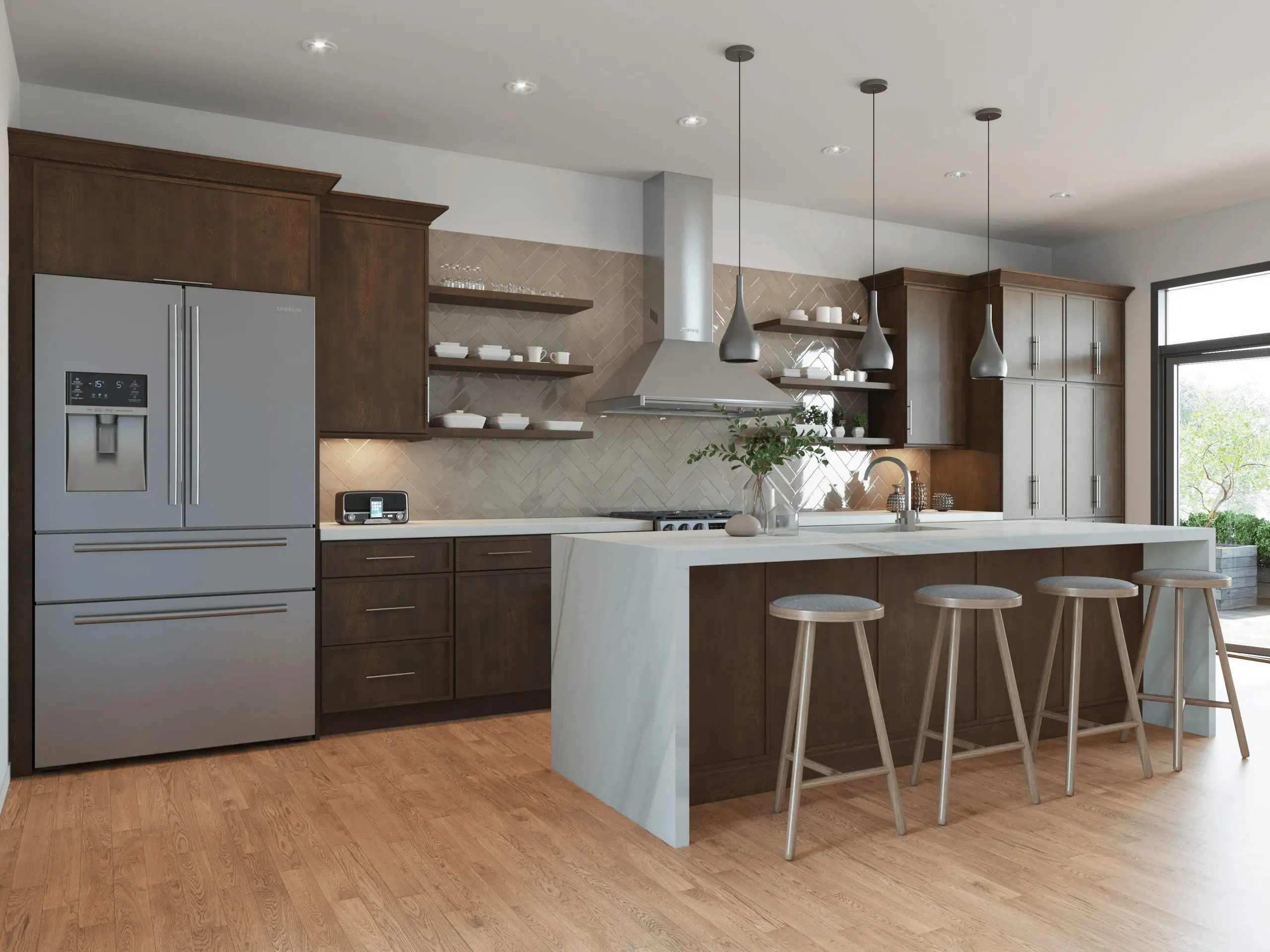 Modern Brown Kitchen: Cabinet Innovations and Design Ideas
