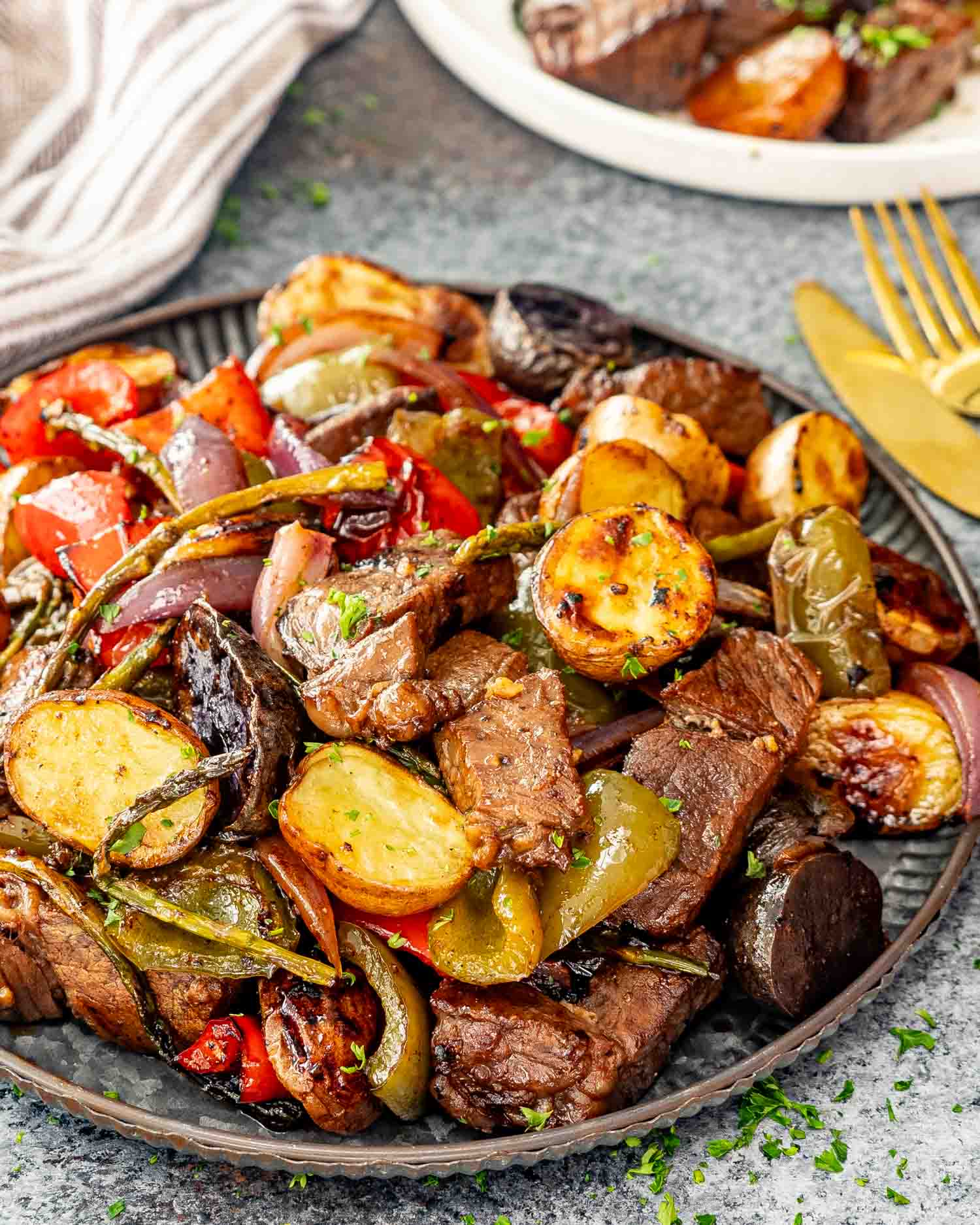 Quick Balsamic Glazed Steak Tips and Veggies Sheet Pan Dinner