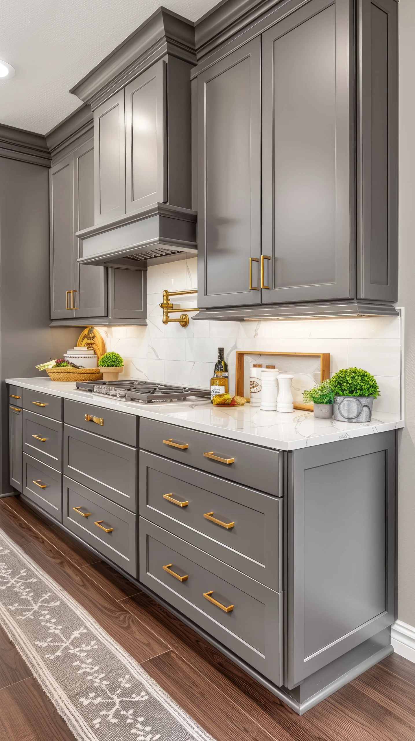 Grey and Gold Kitchen Cabinets: A Modern Timeless Choice