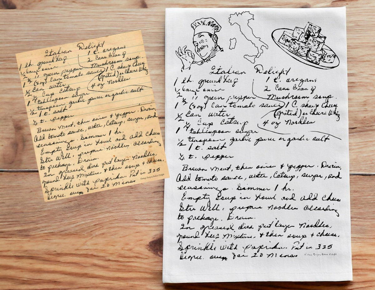 Recipe on a Tea Towel? Create Personalized Kitchen Towels Now.