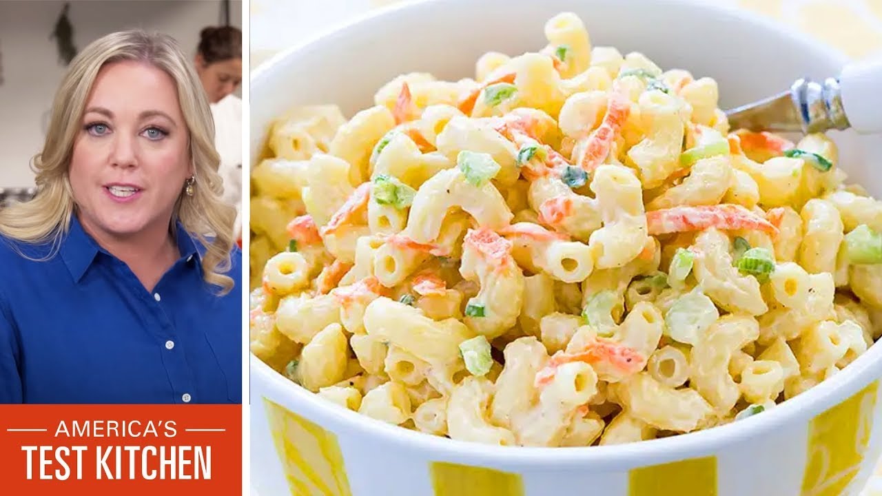 Make Classic Hawaiian Macaroni Salad: Americas Test Kitchen Recipe.