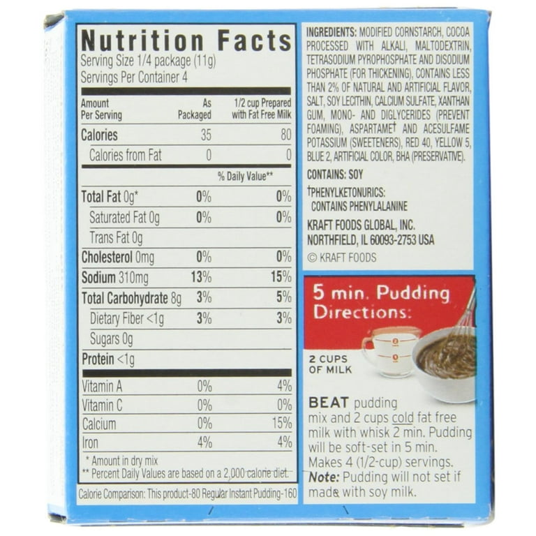 Sugar Free Jello Pudding: Nutrition Facts & Ingredients List (Simple Guide)