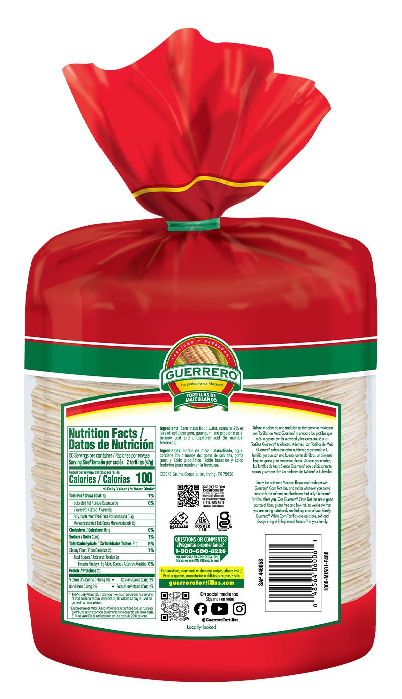 Lets check the Guerrero Tortillas ingredients together: understand exactly what you are eating now.