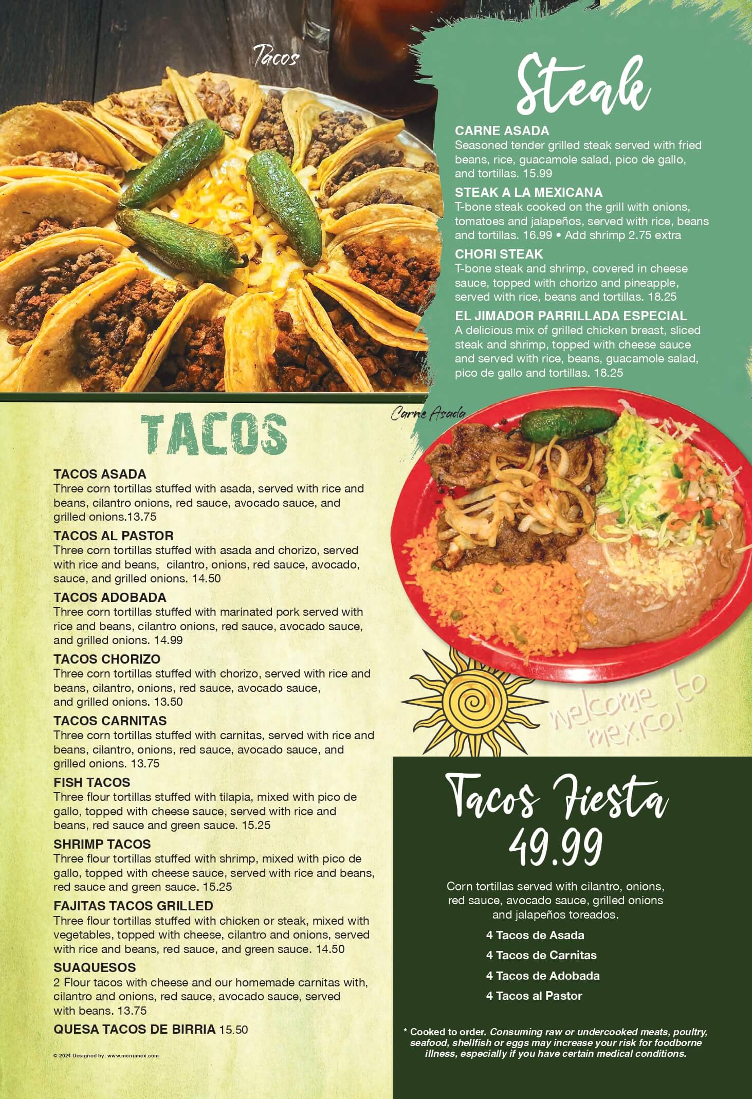 Whats featured on the el jimador mexican cuisine menu? Discover tasty tacos, burritos, and fajitas now!