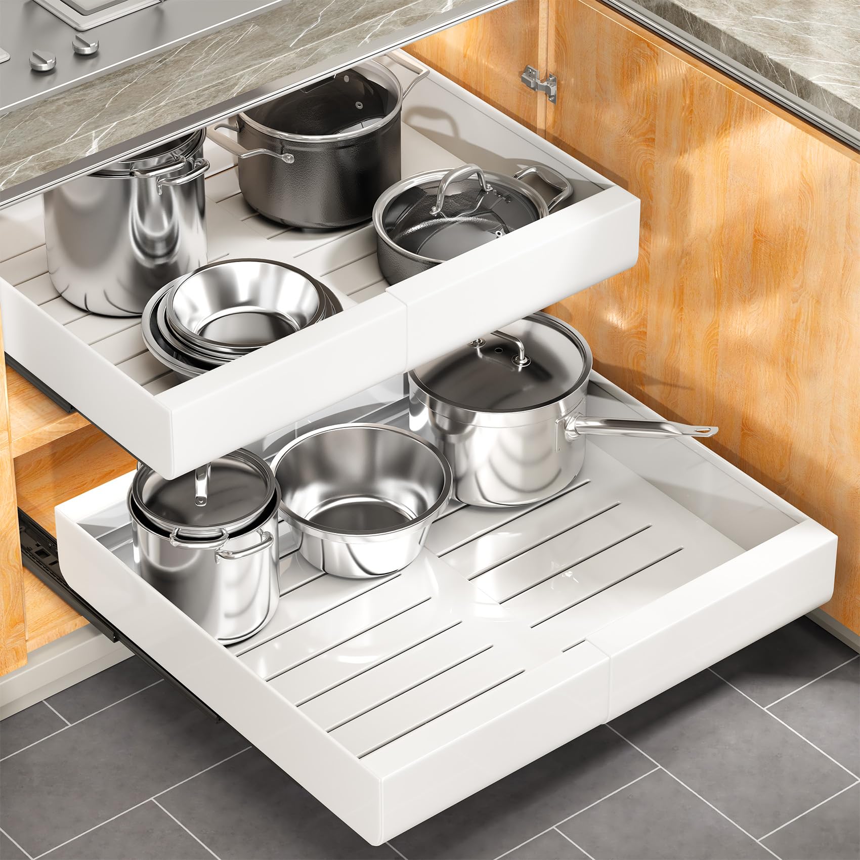 Is a pull out kitchen cabinets pots and pans drawer better? (Comparing options for your needs)