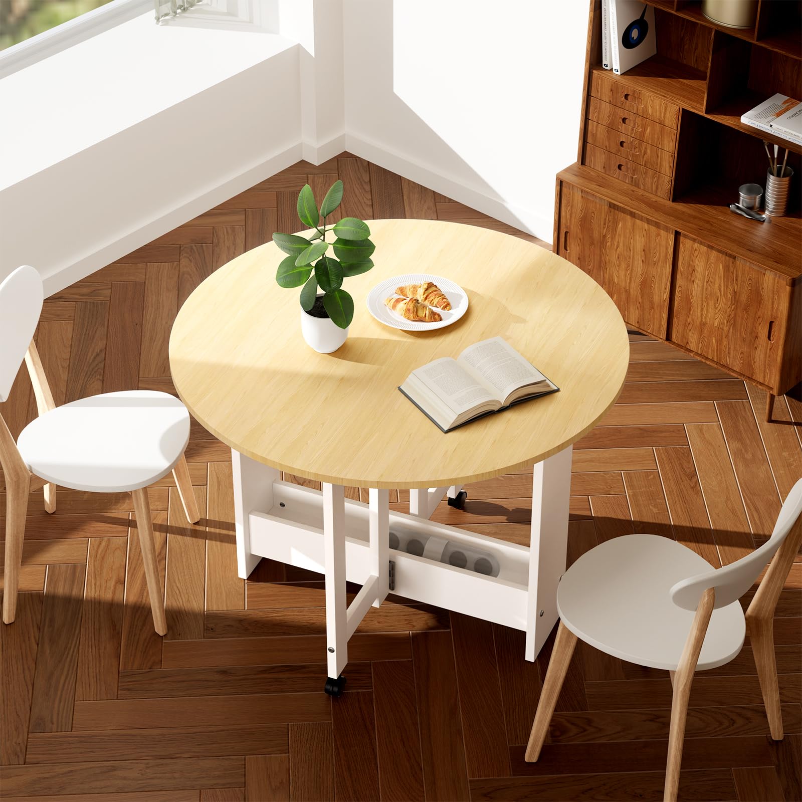Round Kitchen Table with Leaf: Sizes & Style Guide Online
