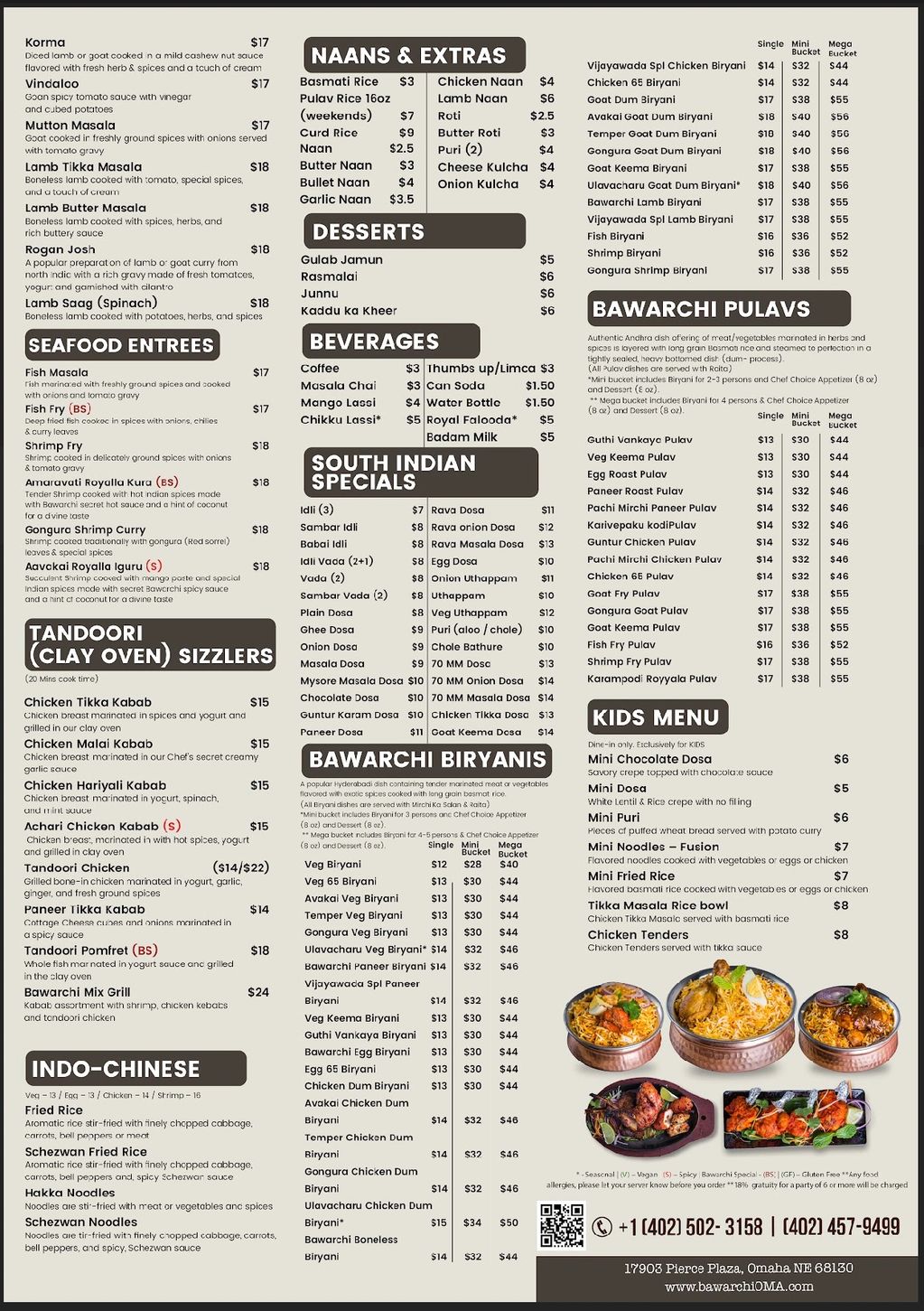 Bawarchi Indian Cuisine Menu: Explore All Their Tasty Options And Specials Available Today!