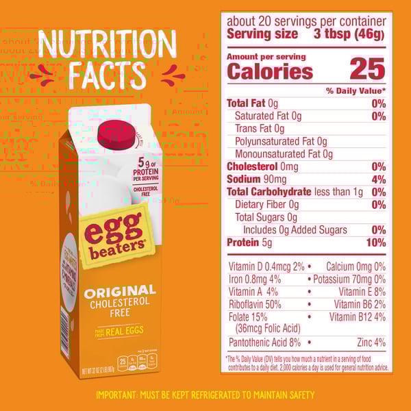 Need the ingredients in egg beaters list? Know exactly what you are eating.