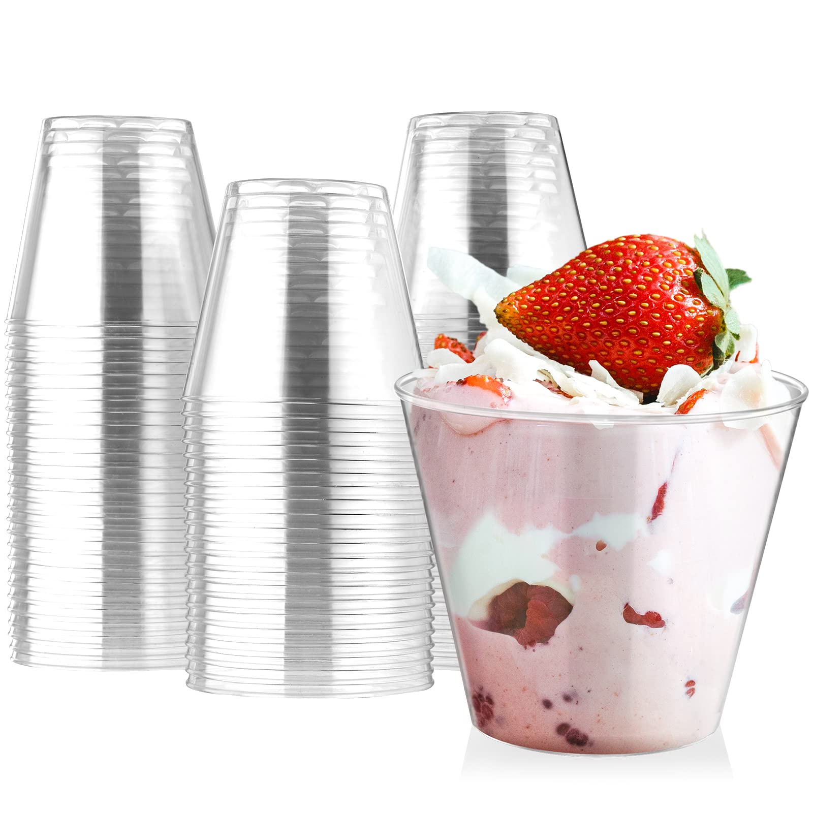 Where can you buy good clear plastic cups for desserts? These options are perfect for any party or event.