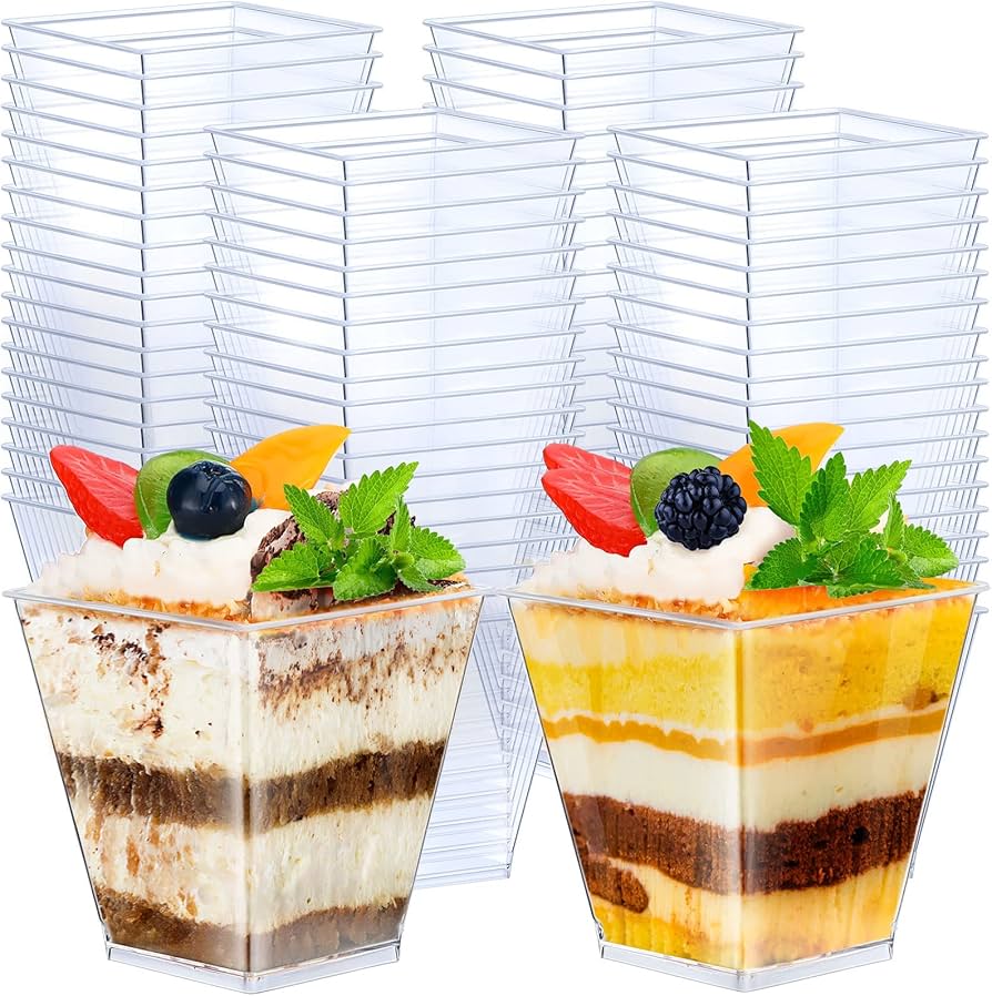 Where can you buy good clear plastic cups for desserts? These options are perfect for any party or event.